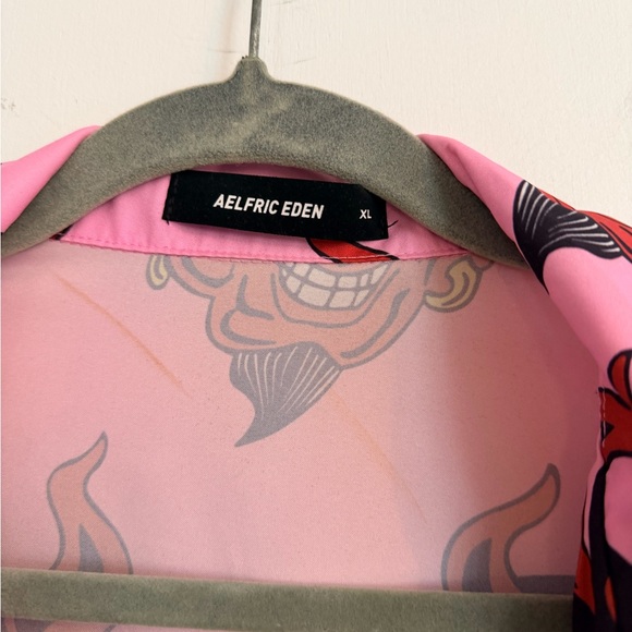 Aelfric Eden Pink and Red Devil Print Shirt - Picture 4 of 4